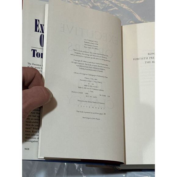 Executive Orders (Jack Ryan #8) by Tom Clancy 1996 1st Ed 1st Print HB DJ VGC!! - Picture 9 of 10